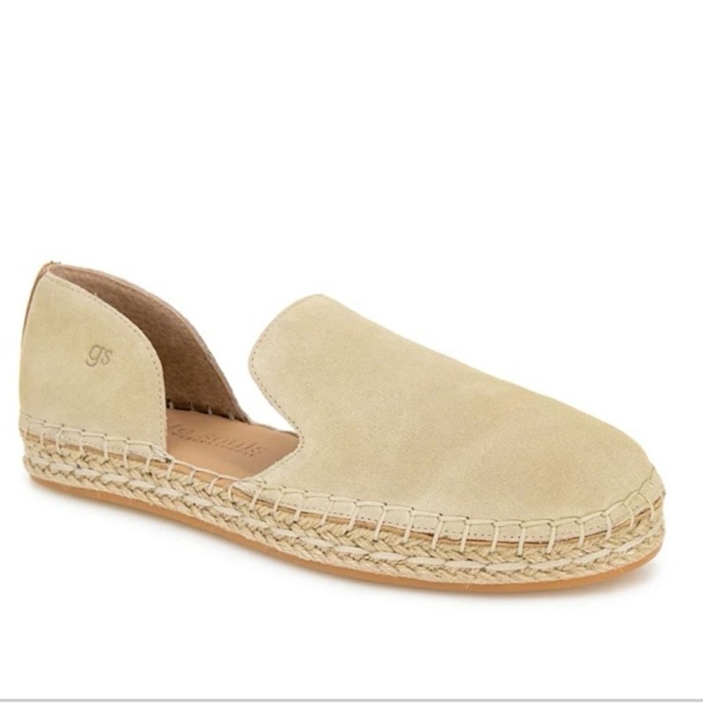 Gentle Souls Seville Espadrille Flat Shoes Tan Suede Sz 9M NEW Casual Comfort